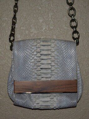 NWOT Devi Kroell Gray Beige Python Crossbody